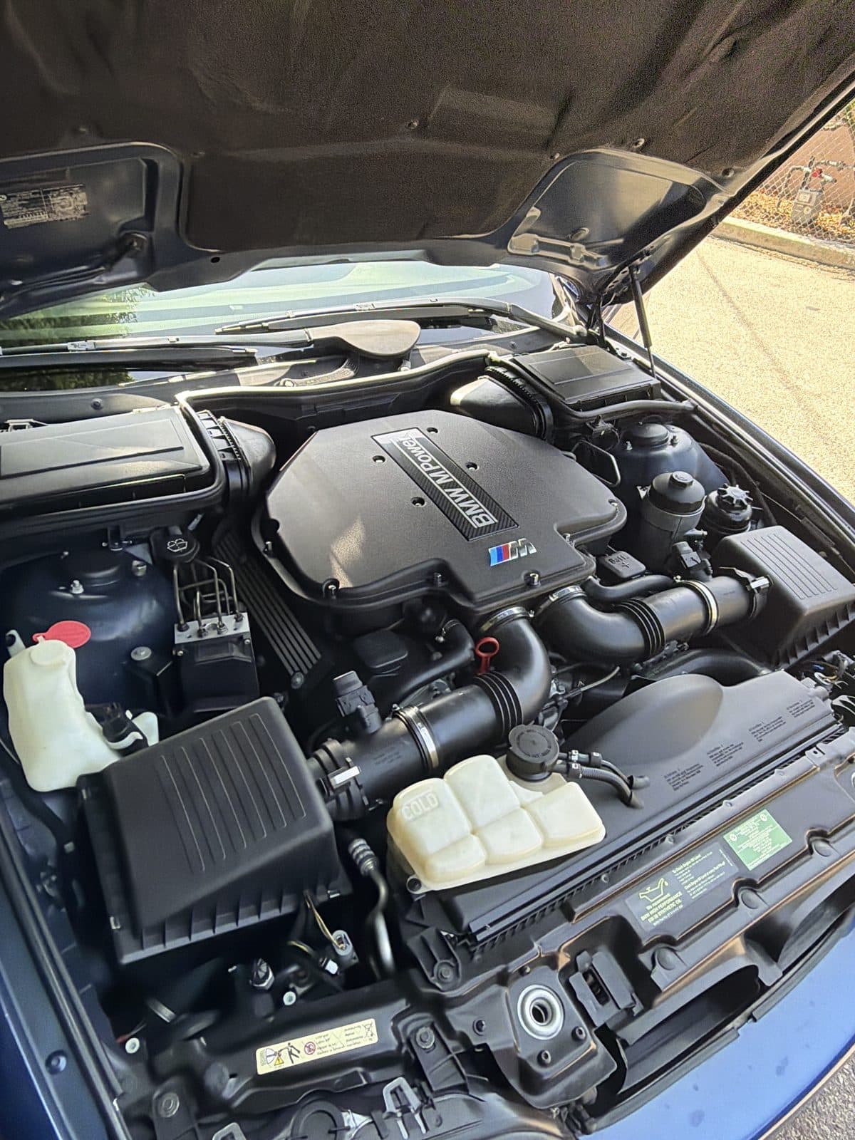 2003 BMW M5 pre-purchase inspection — engine bay photo