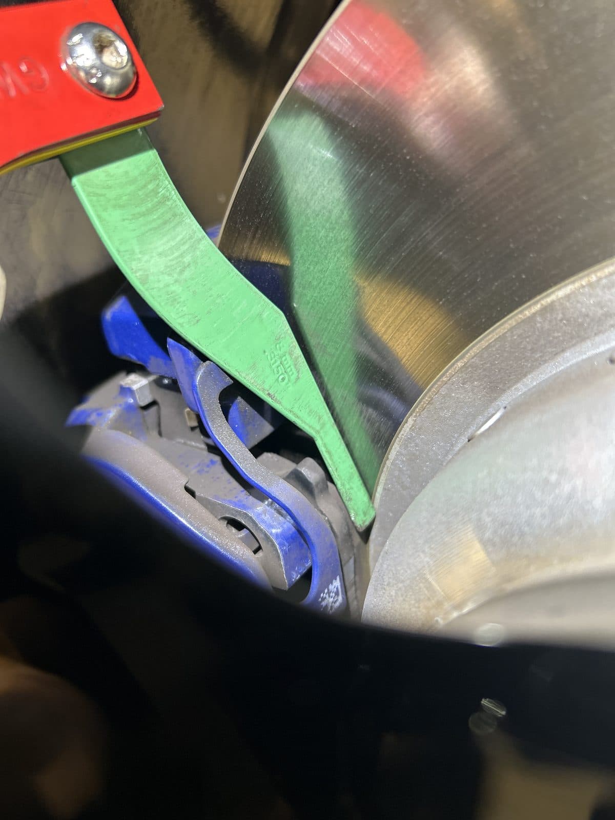 2026 BMW X3 M50 xDrive pre-purchase inspection — brake pad measurement photo